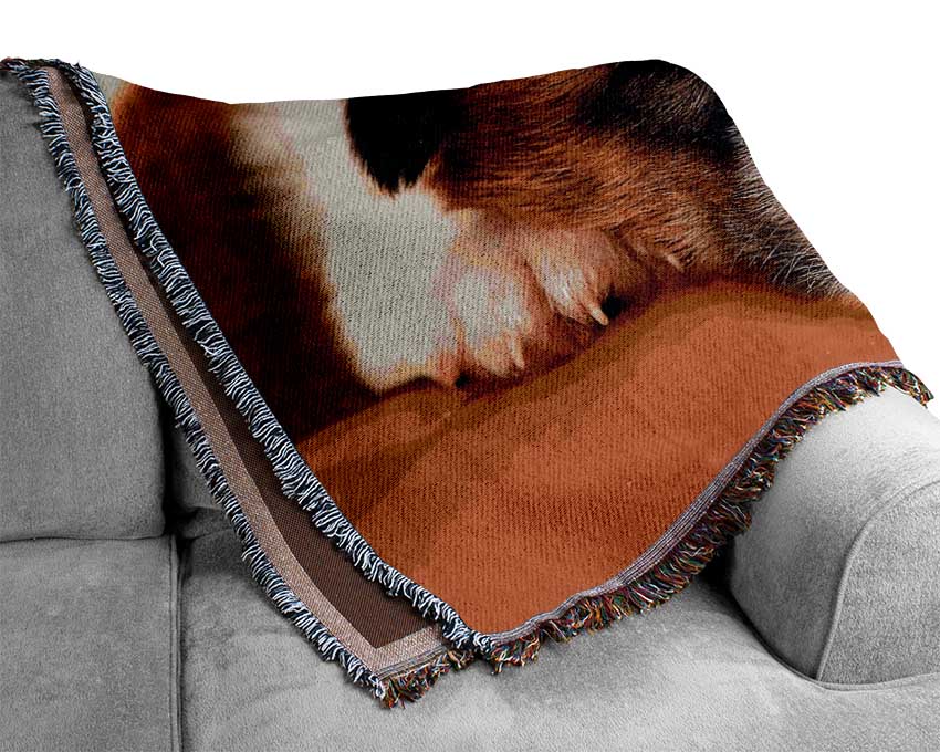 Sleeping Puppy Love Woven Blanket