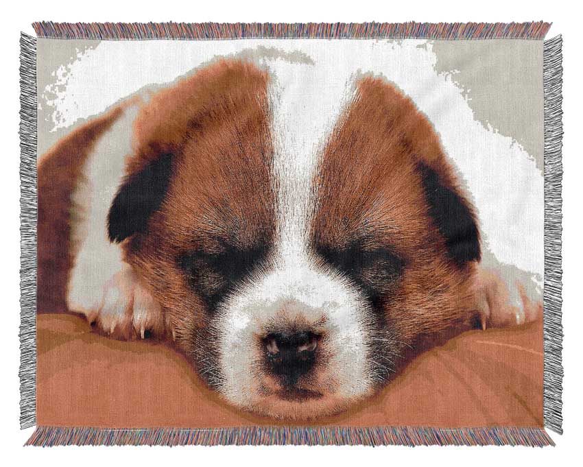 Sleeping Puppy Love Woven Blanket