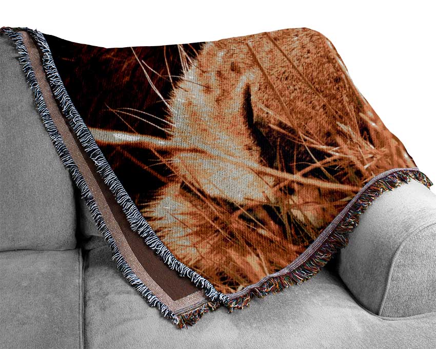The Eye Of Lion Woven Blanket