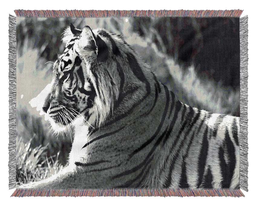 Tiger Resting Woven Blanket