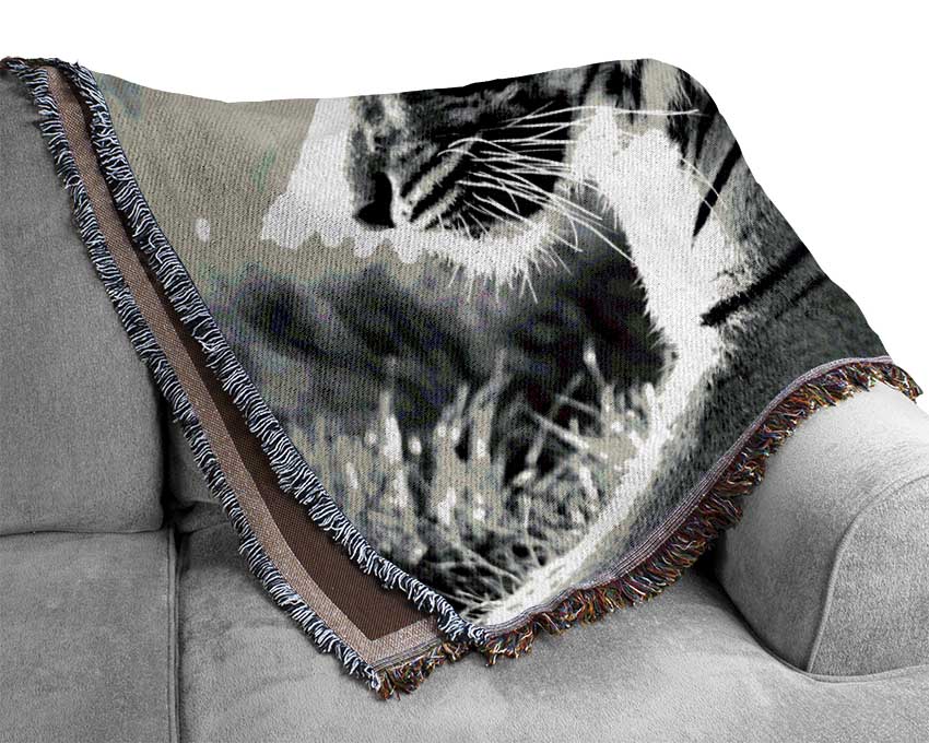 Tiger Resting Woven Blanket