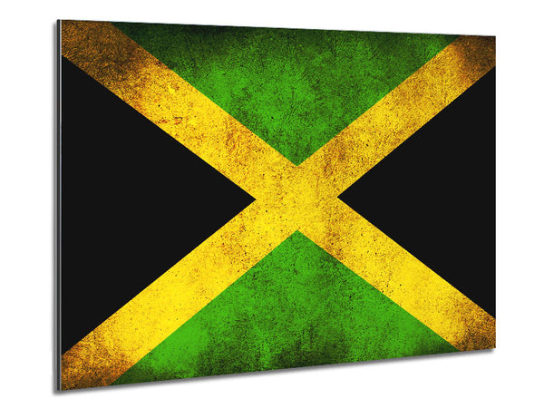 Jamaican Grunge Flag Metal Print