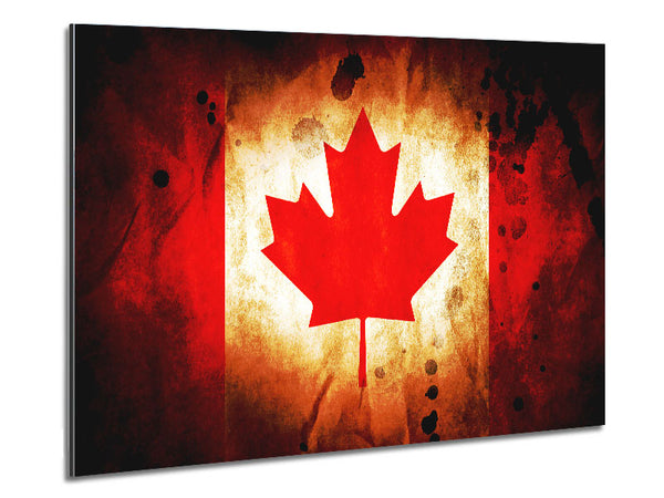 Canadian Flag Grunge Metal Print