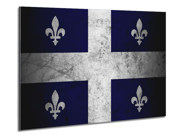 Quebec Grunge Flag Metal Print