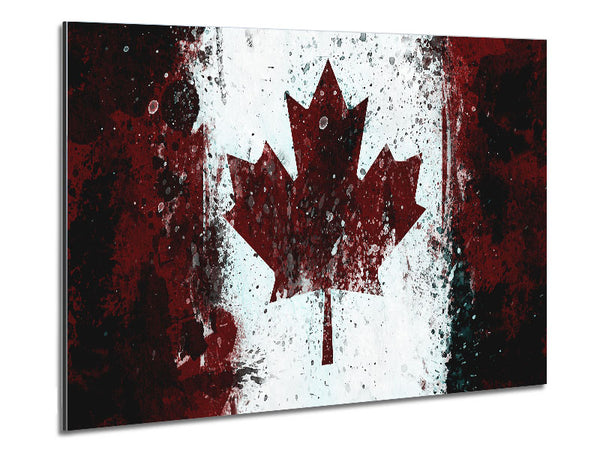 Canadian Grunge Flag Metal Print