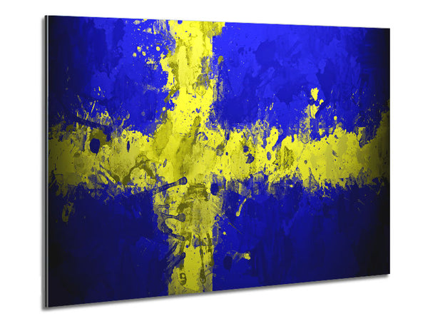 Sweden Grunge Flag Metal Print