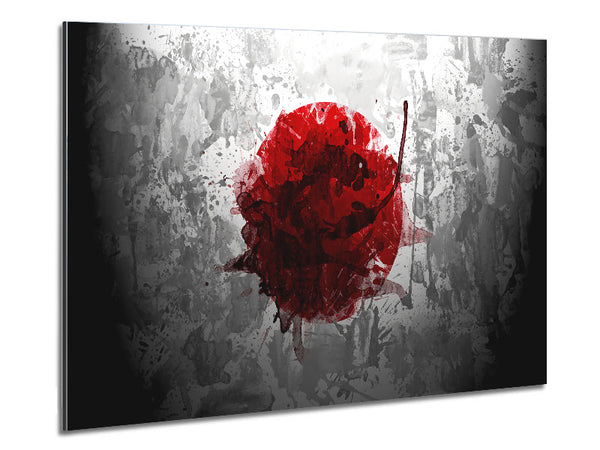 Japan Grunge Flag Metal Print