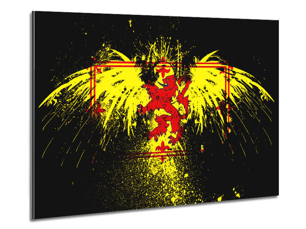 Welsh Flag Eagle Metal Print