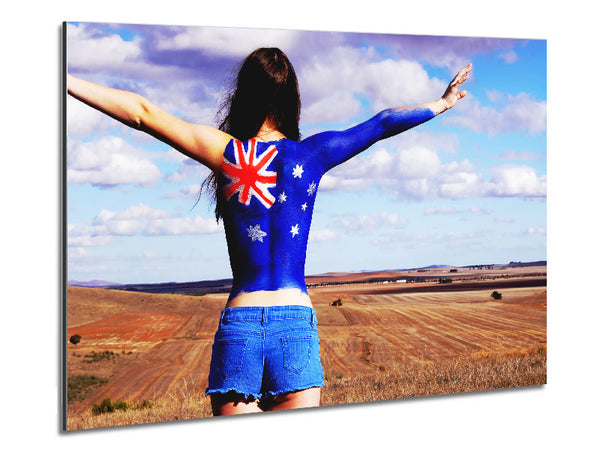 Australian Flag Woman Metal Print