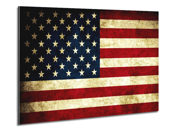 Grunge Flag Of America Metal Print