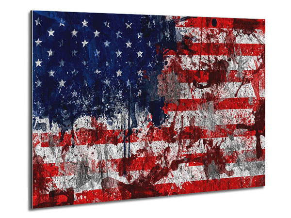 Usa American Flag Grunge Metal Print