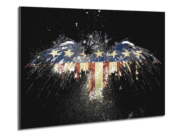 American Flag Eagle Metal Print