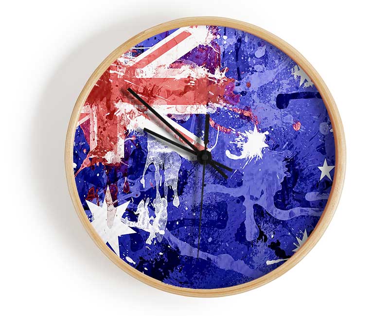 Australian Grunge National Flag Clock - Wallart-Direct UK
