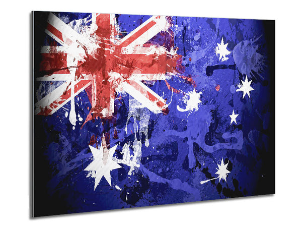 Australian Grunge National Flag Metal Print