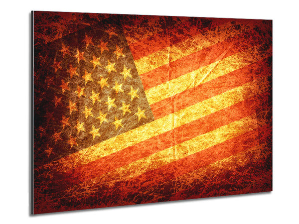 Stars And Stripes Grunge Metal Print