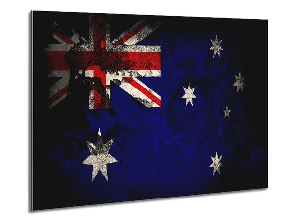 Australian Flag Grunge Metal Print