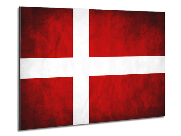 Denmark Flag Grunge Metal Print