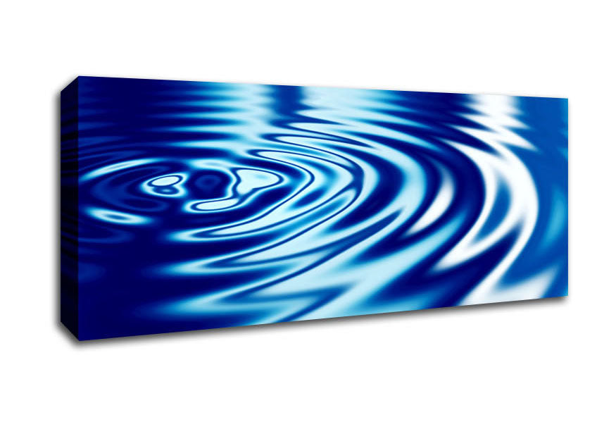 Picture of Liquid Blue Ripples Panoramic Canvas Wall Art