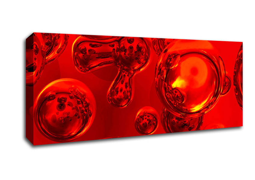 Picture of Liquid Fire Bubbles Panoramic Canvas Wall Art