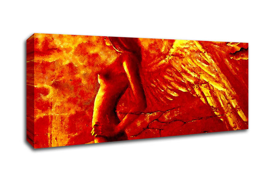 Picture of Orange Angel Wings Panoramic Canvas Wall Art