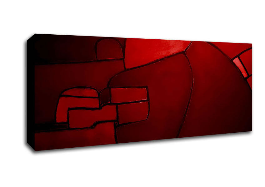 Picture of Over The Hill Red Panoramic Canvas Wall Art