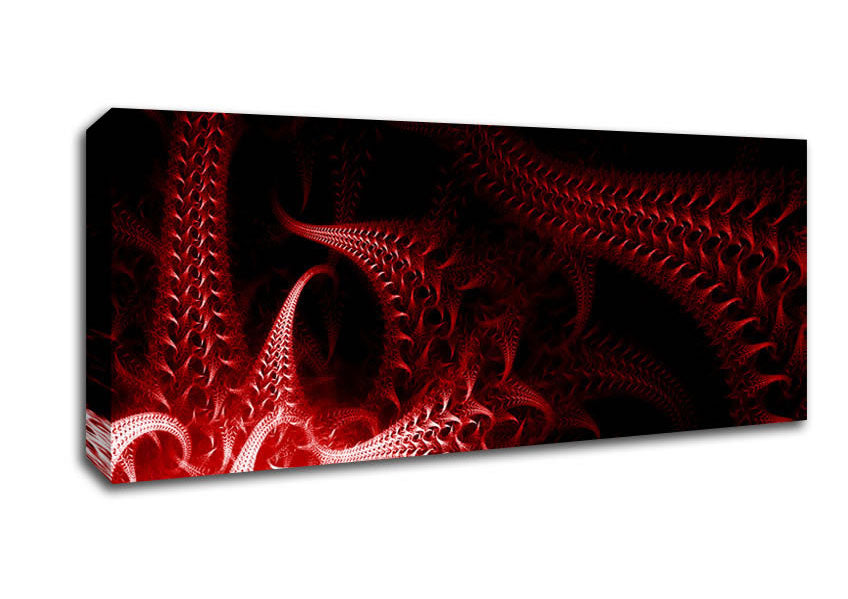 Picture of Past And Present Red Panoramic Canvas Wall Art