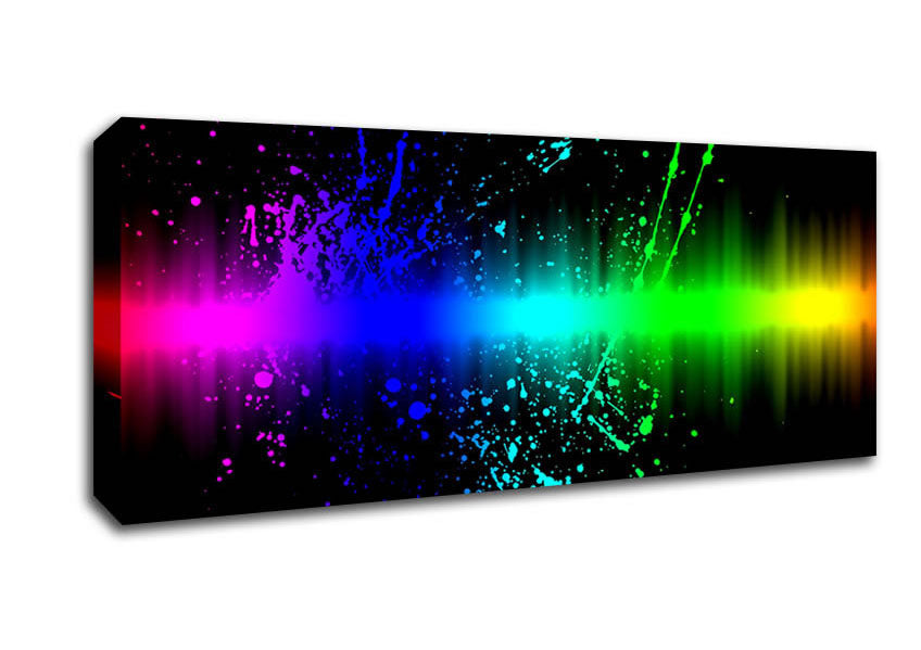 Picture of Rainbow Color Splatter Panoramic Canvas Wall Art