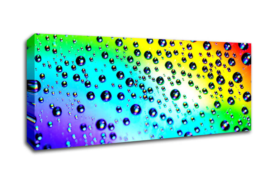 Picture of Rainbow Raindrops Panoramic Canvas Wall Art