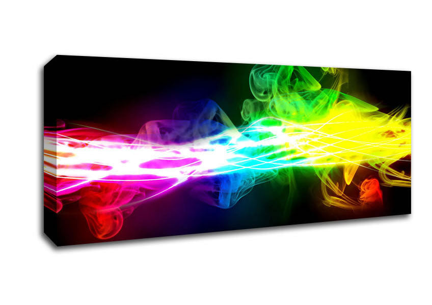 Picture of Rainbow Smoke Contrast Panoramic Canvas Wall Art