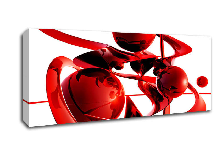Picture of Red Balls Spiralling Panoramic Canvas Wall Art