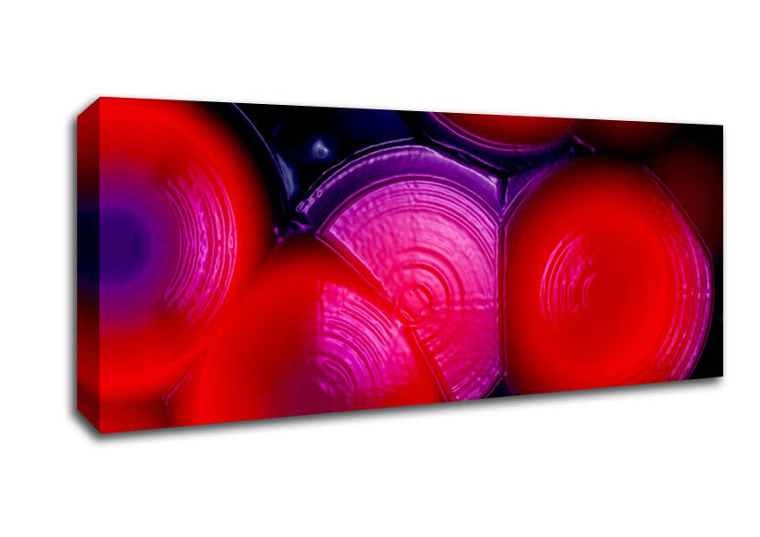 Picture of Red Blue Slices Panoramic Canvas Wall Art