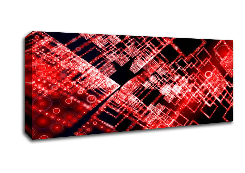 Picture of Red City Blocks Panoramic Canvas Wall Art