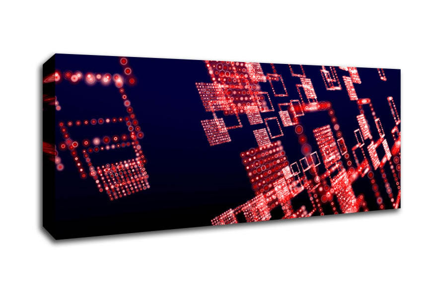 Picture of Red City Lights Panoramic Canvas Wall Art