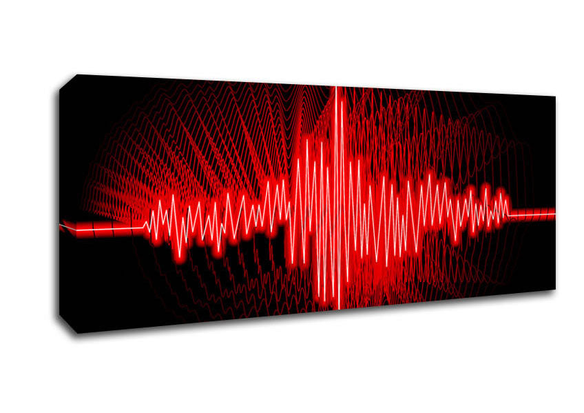 Picture of Red Frequency Panoramic Canvas Wall Art
