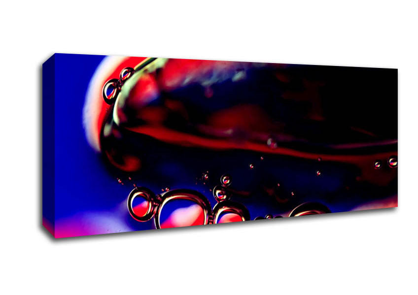 Picture of Red Liquid Drops Panoramic Canvas Wall Art