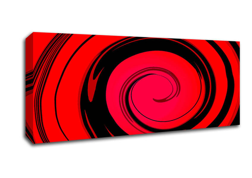 Picture of Red Liquid Swirl Panoramic Canvas Wall Art