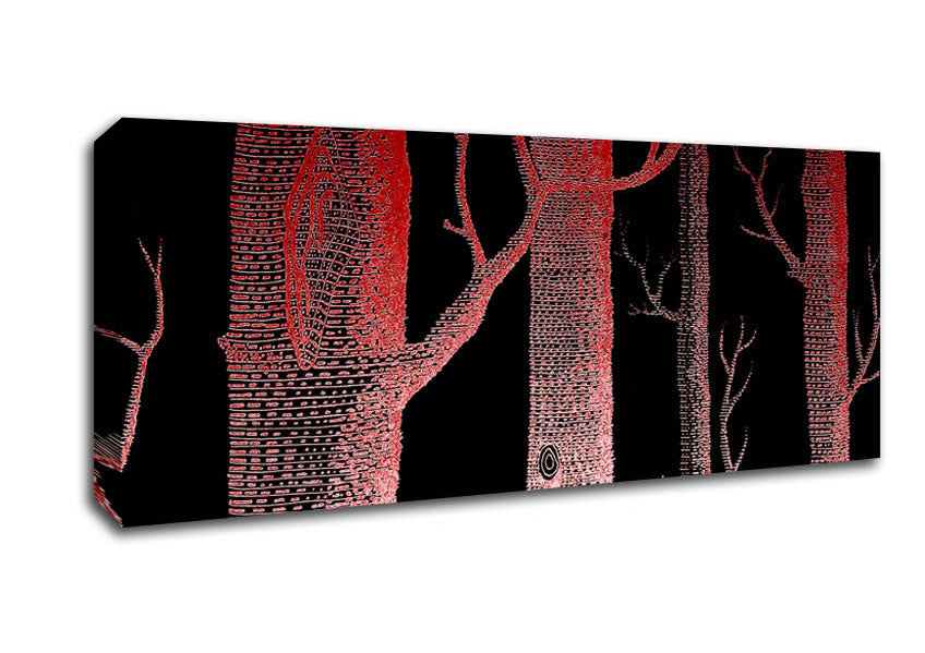 Picture of Red Night Trees Panoramic Canvas Wall Art