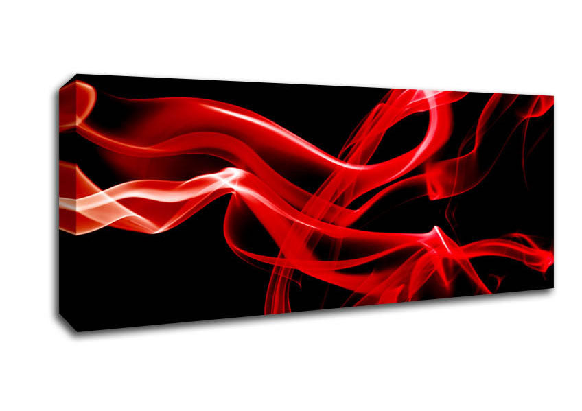Picture of Red Smoke Patterns Panoramic Canvas Wall Art