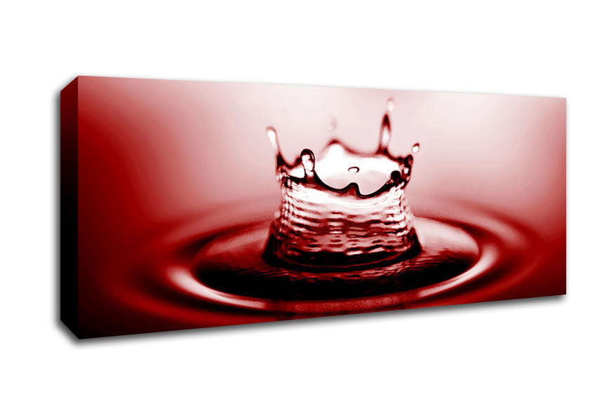 Picture of Red Water Droplet Panoramic Canvas Wall Art