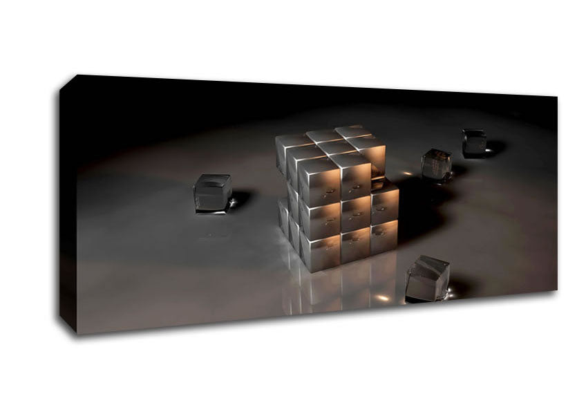 Picture of Silver Ice Cube Panoramic Canvas Wall Art