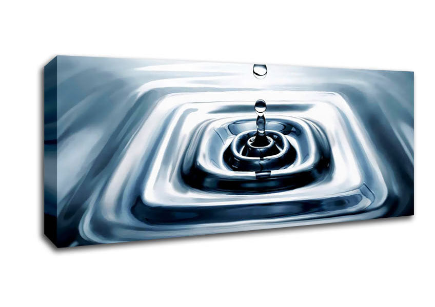 Picture of Silver Water Droplet Panoramic Canvas Wall Art