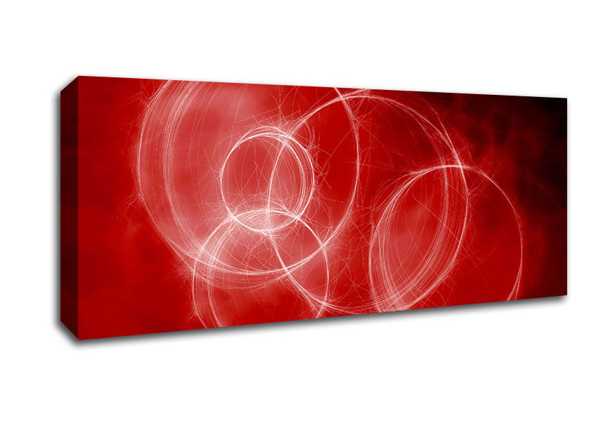 Picture of Smoke Rings Red Panoramic Canvas Wall Art
