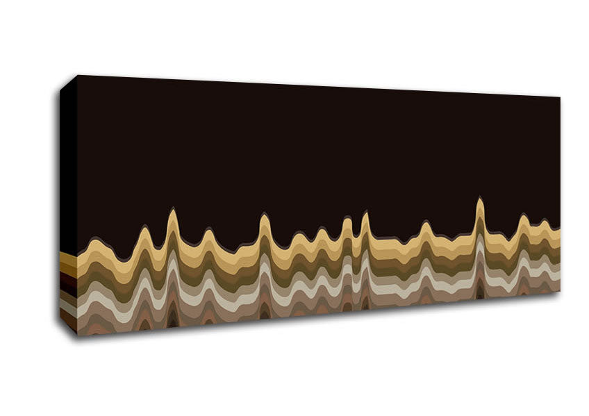 Picture of Sound Waves Browns Panoramic Canvas Wall Art