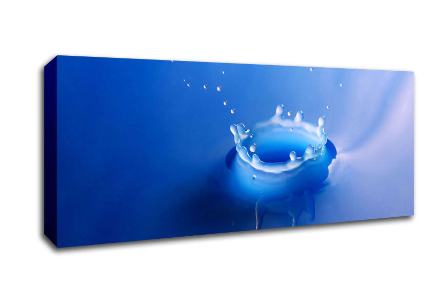 Picture of Splash Milk Blue Panoramic Canvas Wall Art