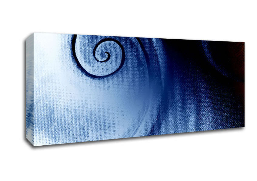 Picture of Steel Blue Swirl Panoramic Canvas Wall Art