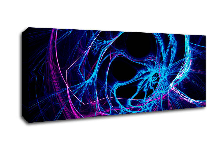 Picture of Tunnels Of Time Blue Panoramic Canvas Wall Art