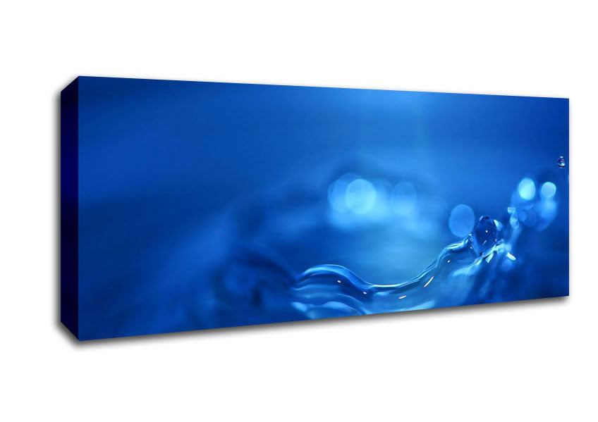 Picture of Water Splash Ripple Blue Panoramic Canvas Wall Art