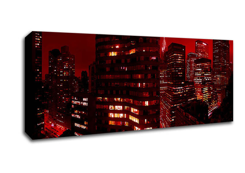 Picture of Chrysler Building Red Panoramic Canvas Wall Art