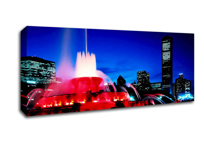 Picture of City Fountain Of Youth Panoramic Canvas Wall Art