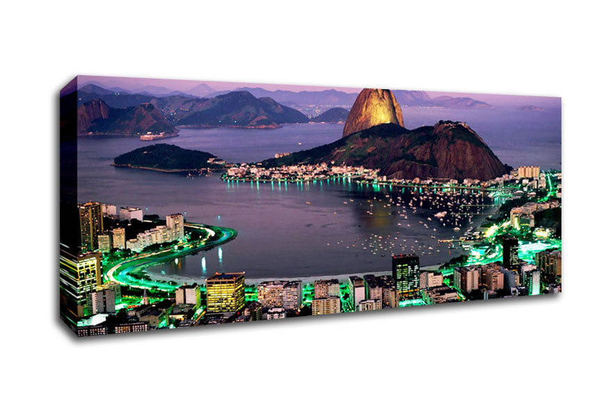 Picture of City Harbour Rush Hour Panoramic Canvas Wall Art